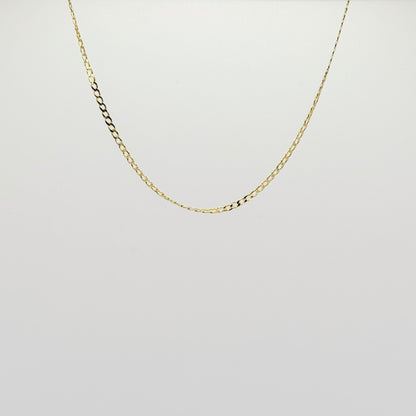 Cuban Link Chain in 18K Yellow Gold - 1mm