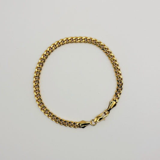 Cuban Link Bracelet in 18k Yellow Gold - 5mm