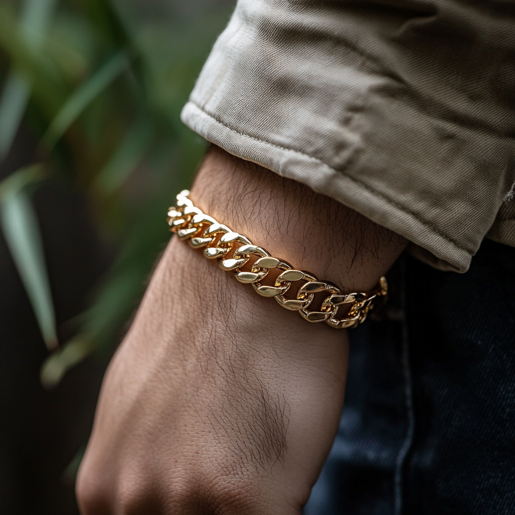 Cuban Link Bracelet in 18k Yellow Gold - 8mm