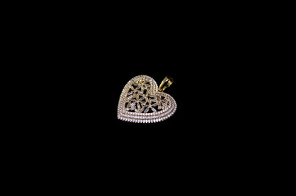 Heart Pendant in 18K Yellow Gold with Stones